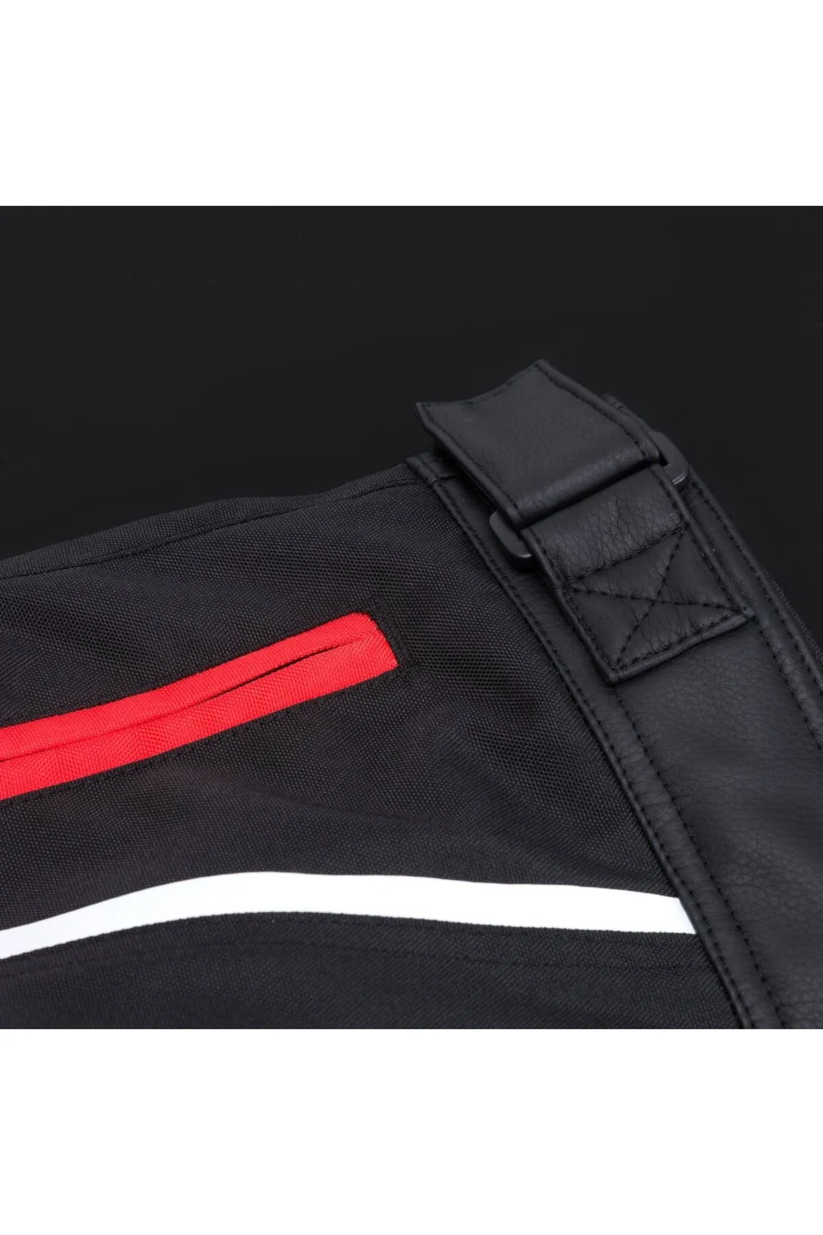 SCOYCO JK153 MONT SİYAH-KIRMIZI DERİ MONT